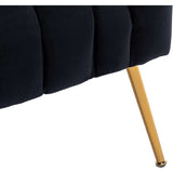 SEYNAR Modern Glam Velvet Accent Vanity Chair with Golden Metal Legs for Living Room