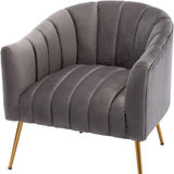 SEYNAR Modern Glam Velvet Accent Vanity Chair with Golden Metal Legs for Living Room