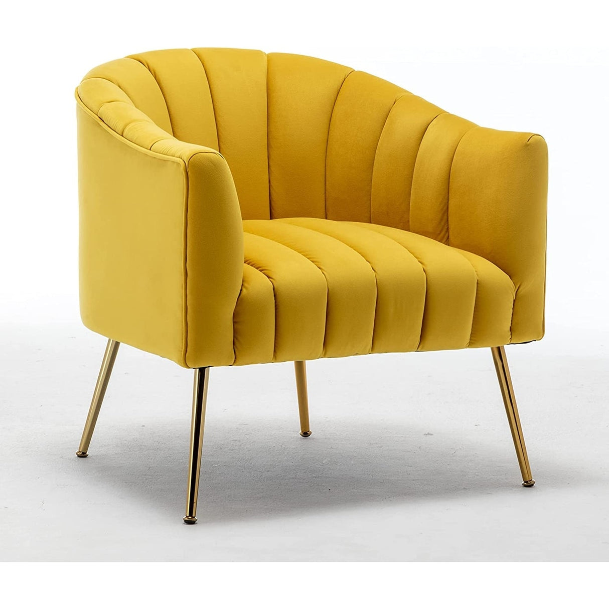 SEYNAR Modern Glam Velvet Accent Vanity Chair with Golden Metal Legs for Living Room