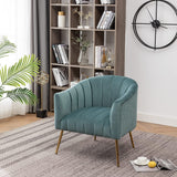 SEYNAR Modern Glam Velvet Accent Vanity Chair with Golden Metal Legs for Living Room