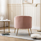 SEYNAR Modern Glam Velvet Accent Vanity Chair with Golden Metal Legs for Living Room