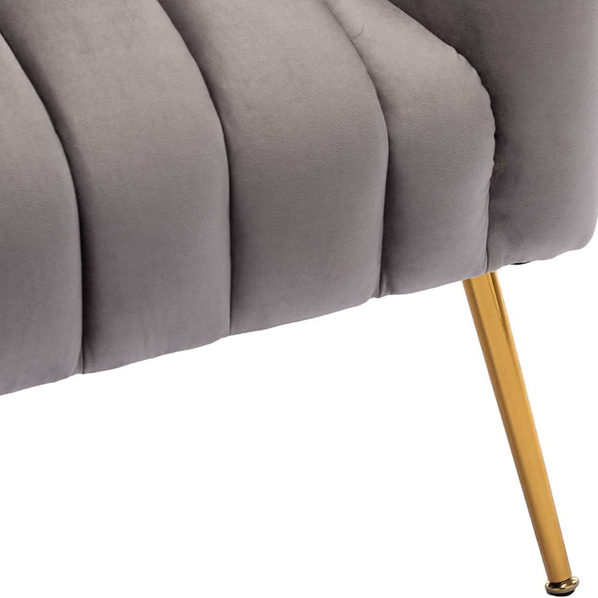 SEYNAR Modern Glam Velvet Accent Vanity Chair with Golden Metal Legs for Living Room