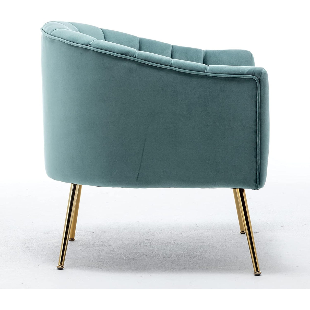 SEYNAR Modern Glam Velvet Accent Vanity Chair with Golden Metal Legs for Living Room