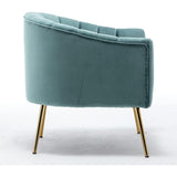 SEYNAR Modern Glam Velvet Accent Vanity Chair with Golden Metal Legs for Living Room