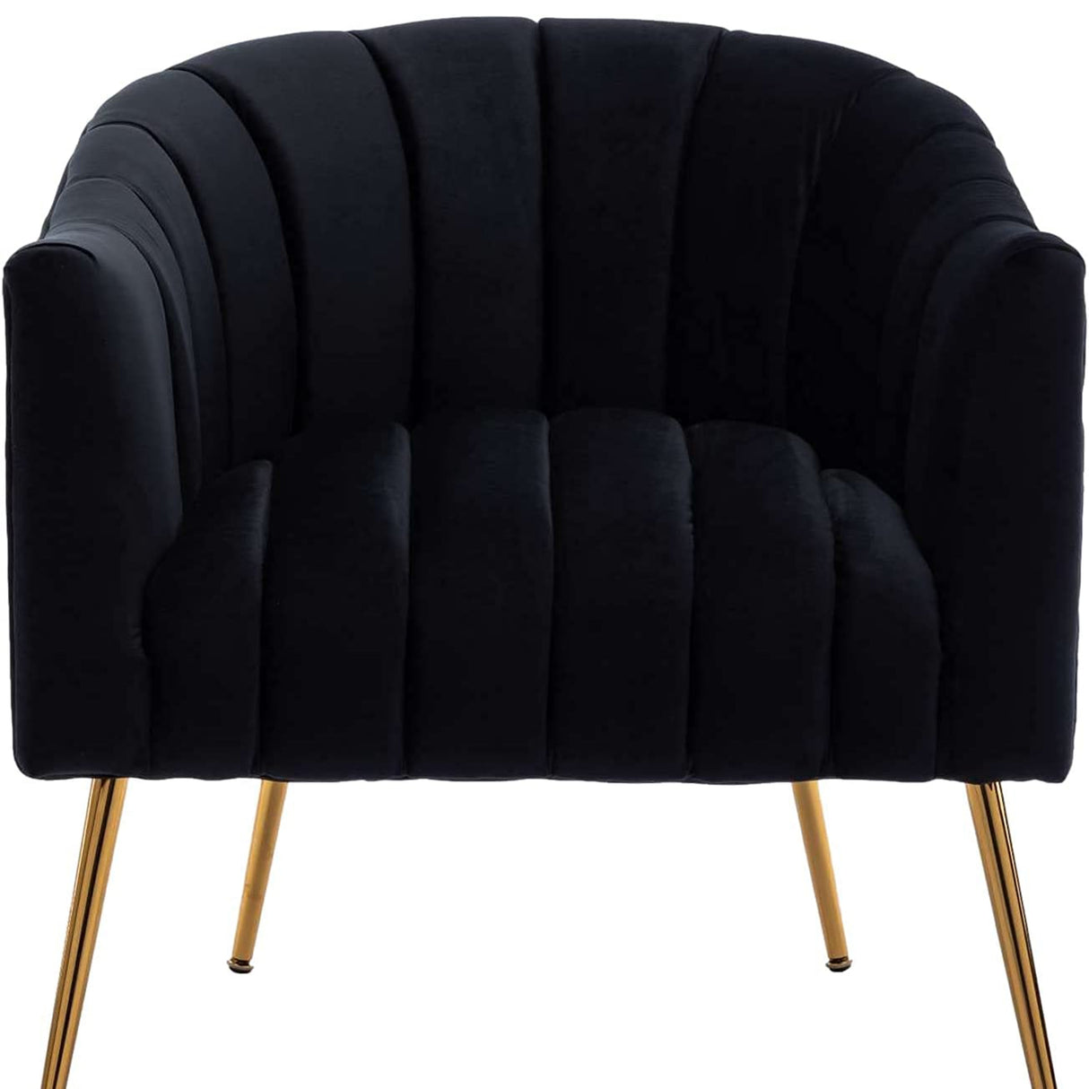 SEYNAR Modern Glam Velvet Accent Vanity Chair with Golden Metal Legs for Living Room