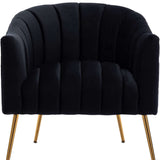SEYNAR Modern Glam Velvet Accent Vanity Chair with Golden Metal Legs for Living Room