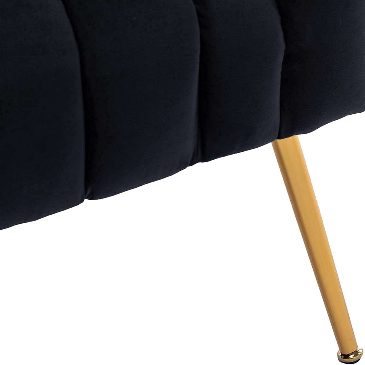 SEYNAR Modern Glam Velvet Accent Vanity Chair with Golden Metal Legs for Living Room