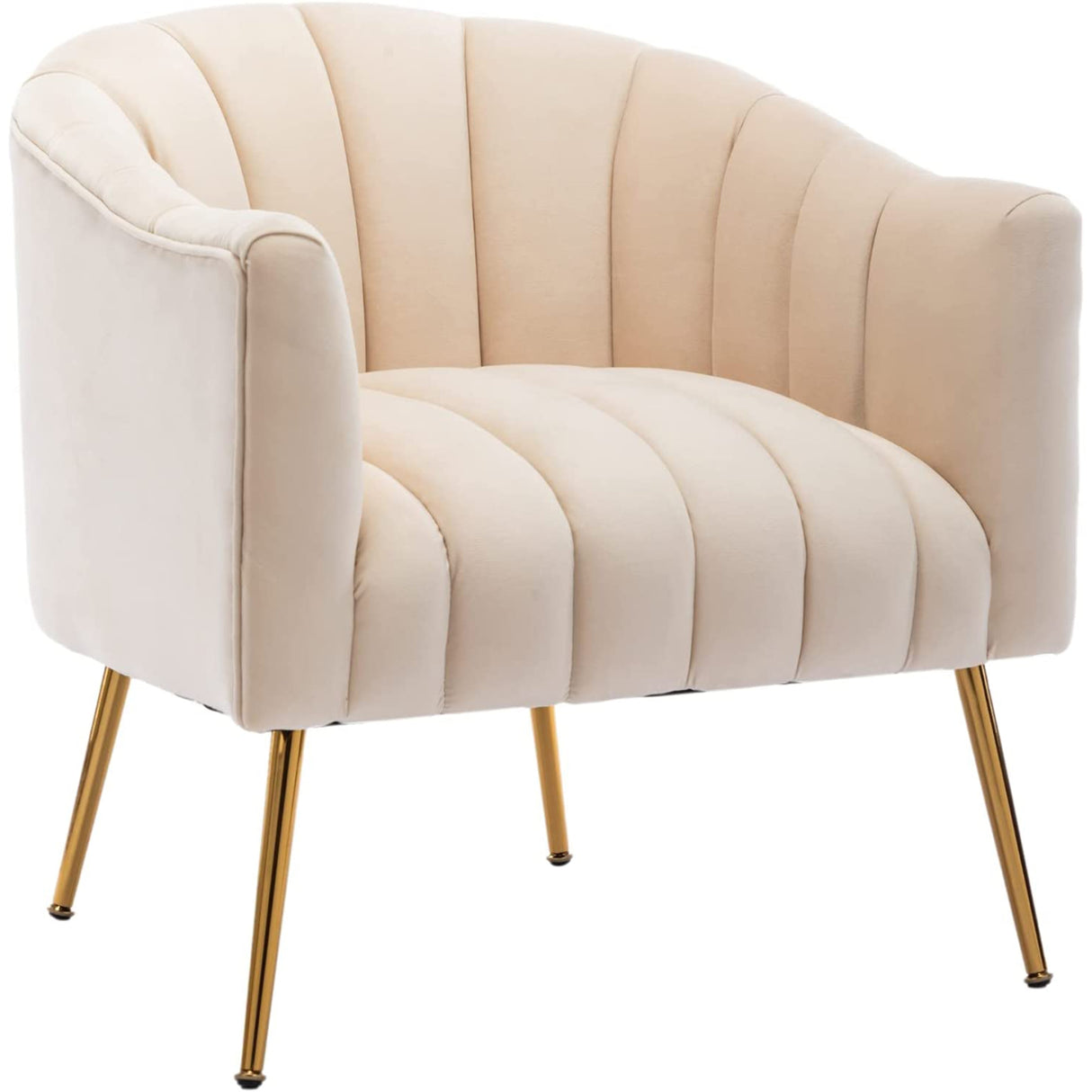 SEYNAR Modern Glam Velvet Accent Vanity Chair with Golden Metal Legs for Living Room
