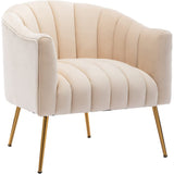 SEYNAR Modern Glam Velvet Accent Vanity Chair with Golden Metal Legs for Living Room