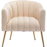 SEYNAR Modern Glam Velvet Accent Vanity Chair with Golden Metal Legs for Living Room