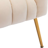 SEYNAR Modern Glam Velvet Accent Vanity Chair with Golden Metal Legs for Living Room