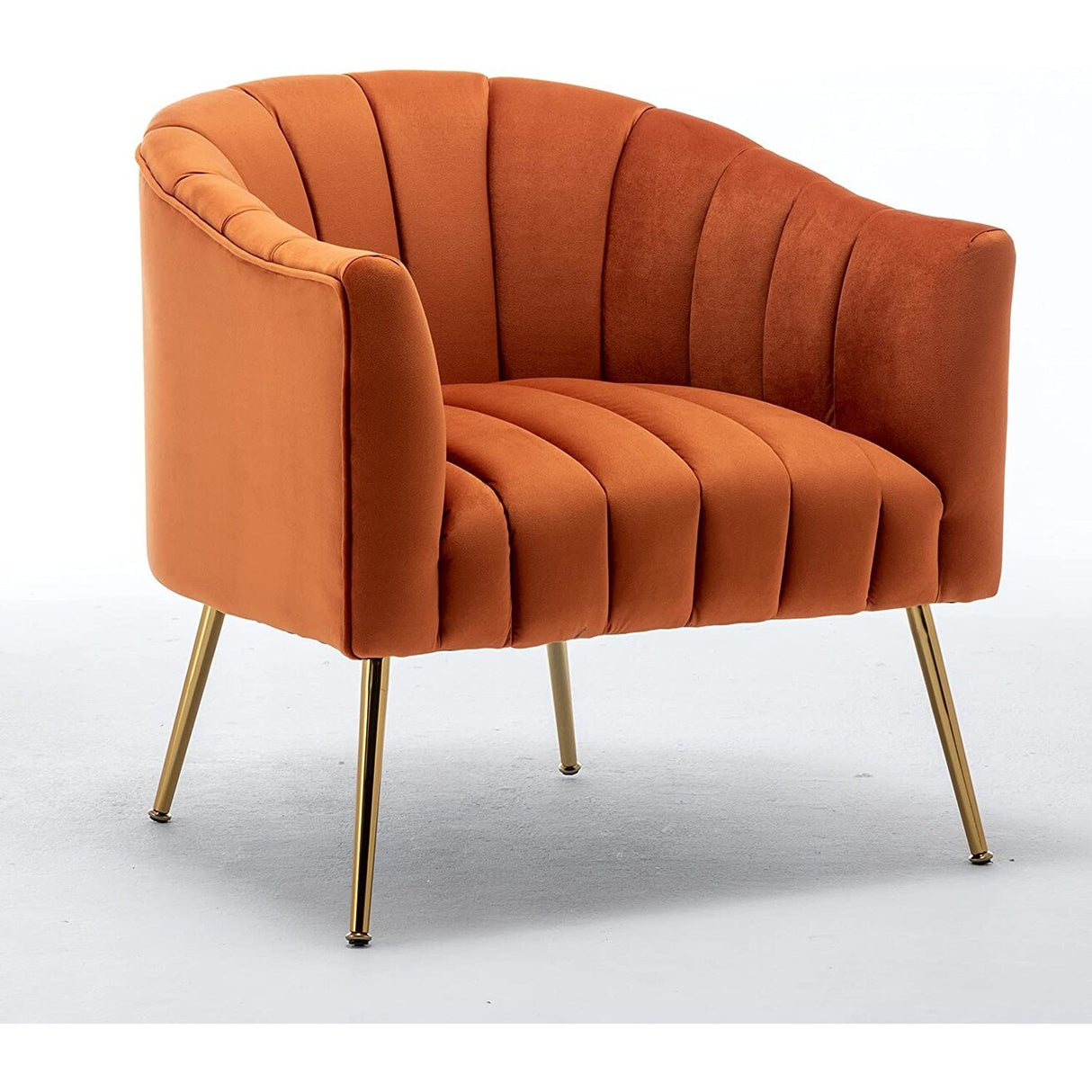 SEYNAR Modern Glam Velvet Accent Vanity Chair with Golden Metal Legs for Living Room