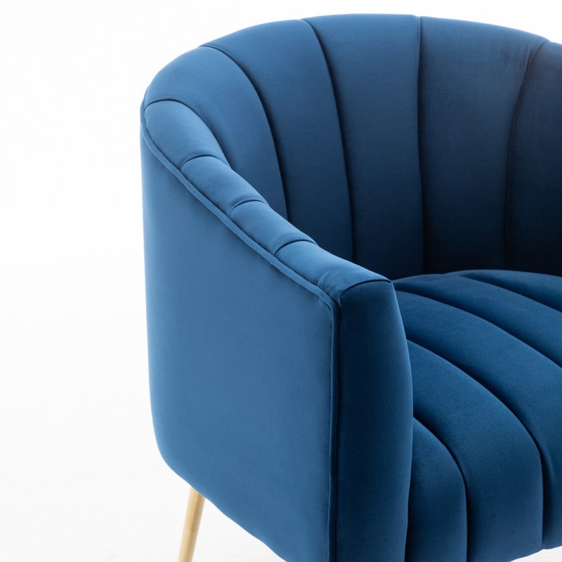 SEYNAR Modern Glam Velvet Accent Vanity Chair with Golden Metal Legs for Living Room