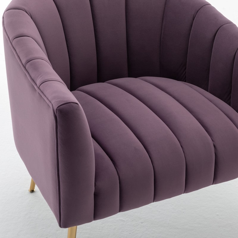 SEYNAR Modern Glam Velvet Accent Vanity Chair with Golden Metal Legs for Living Room