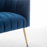 SEYNAR Modern Glam Velvet Accent Vanity Chair with Golden Metal Legs for Living Room