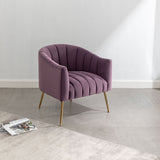 SEYNAR Modern Glam Velvet Accent Vanity Chair with Golden Metal Legs for Living Room