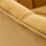 SEYNAR Modern Glam Velvet Accent Vanity Chair with Golden Metal Legs for Living Room