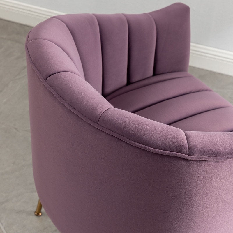SEYNAR Modern Glam Velvet Accent Vanity Chair with Golden Metal Legs for Living Room