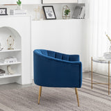 SEYNAR Modern Glam Velvet Accent Vanity Chair with Golden Metal Legs for Living Room