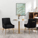 SEYNAR Modern Glam Boucle Pleated Velvet Dining Chair or Vanity Chair Set of 2 with Rear Handle