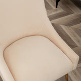 SEYNAR Modern Glam Boucle Pleated Velvet Dining Chair or Vanity Chair Set of 2 with Rear Handle