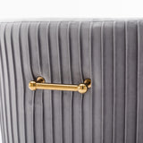 SEYNAR Modern Glam Boucle Pleated Velvet Dining Chair or Vanity Chair Set of 2 with Rear Handle