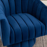 SEYNAR Modern Glam Velvet Upholstered Round Swivel Accent Arm Barrel Chair for Living Room