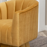 SEYNAR Modern Glam Velvet Upholstered Round Swivel Accent Arm Barrel Chair for Living Room