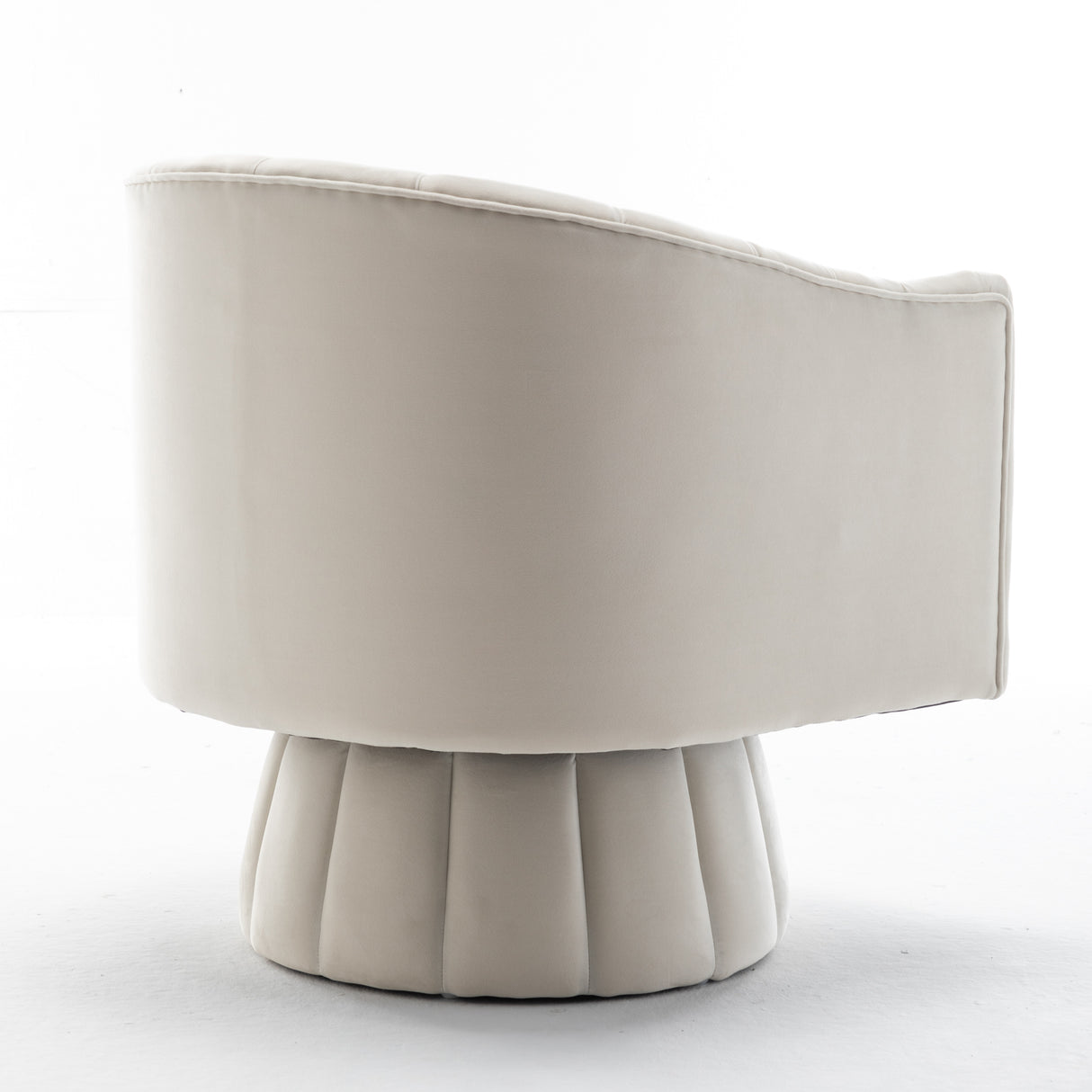 SEYNAR Modern Glam Velvet Upholstered Round Swivel Accent Arm Barrel Chair for Living Room