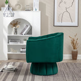 SEYNAR Modern Glam Velvet Upholstered Round Swivel Accent Arm Barrel Chair for Living Room