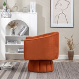 SEYNAR Modern Glam Velvet Upholstered Round Swivel Accent Arm Barrel Chair for Living Room
