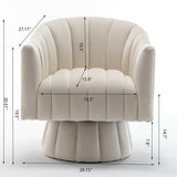 SEYNAR Modern Glam Velvet Upholstered Round Swivel Accent Arm Barrel Chair for Living Room