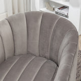 SEYNAR Modern Glam Velvet Upholstered Round Swivel Accent Arm Barrel Chair for Living Room