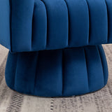 SEYNAR Modern Glam Velvet Upholstered Round Swivel Accent Arm Barrel Chair for Living Room