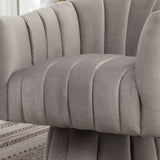 SEYNAR Modern Glam Velvet Upholstered Round Swivel Accent Arm Barrel Chair for Living Room
