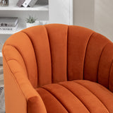 SEYNAR Modern Glam Velvet Upholstered Round Swivel Accent Arm Barrel Chair for Living Room