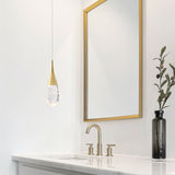 Modern Gold 1-Light Dimmable Crystal Pendant Light Fixture
