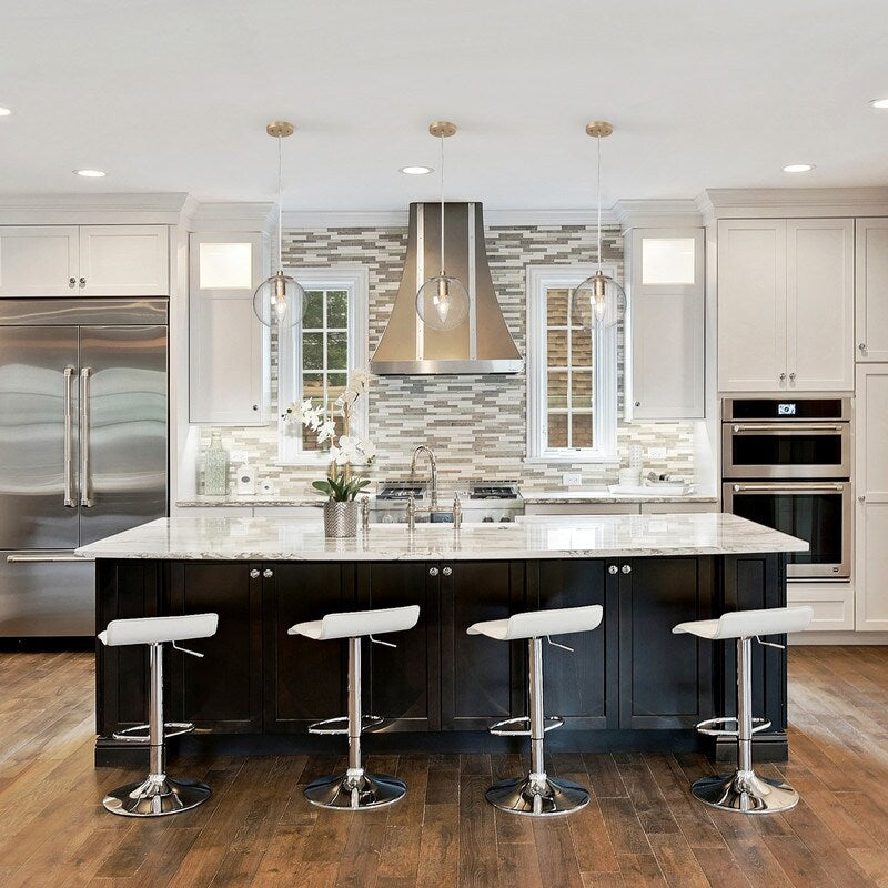 Farmhouse Mini 1-Light Glass Globe Pendant Lights Dimmable Orb Kitchen Sink Fixture - D5.5"xH6.5"
