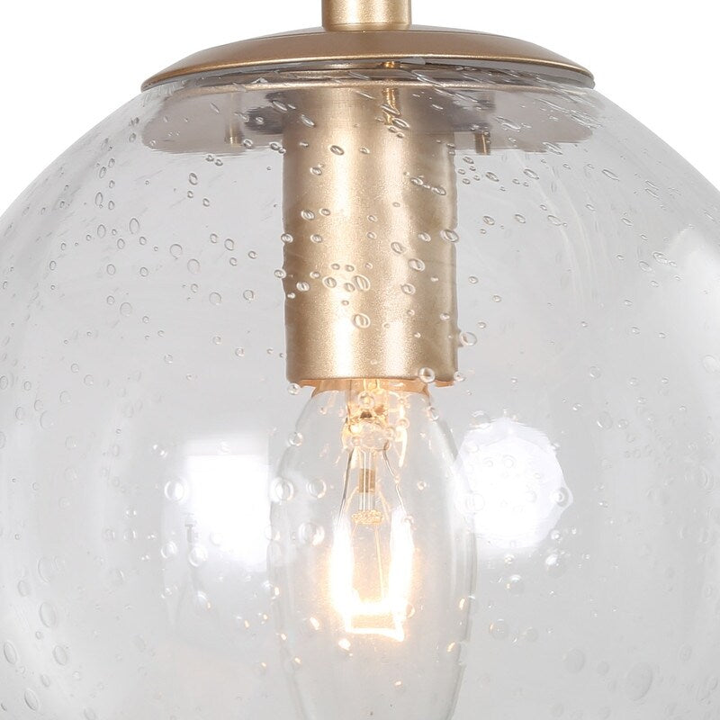 Farmhouse Mini 1-Light Glass Globe Pendant Lights Dimmable Orb Kitchen Sink Fixture - D5.5"xH6.5"