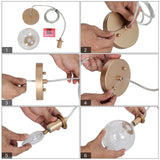 Farmhouse Mini 1-Light Glass Globe Pendant Lights Dimmable Orb Kitchen Sink Fixture - D5.5"xH6.5"