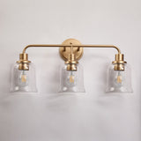 Modern Gold 3-Light Glass Bathroom Vanity light Bell Wall Sconces - W22.8" * L10.8"