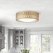Modern Gold Finish Hollow-Carved Design Flush Mount LED Ceiling Light