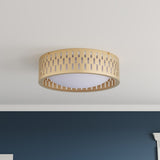 Modern Gold Finish Hollow-Carved Design Flush Mount LED Ceiling Light