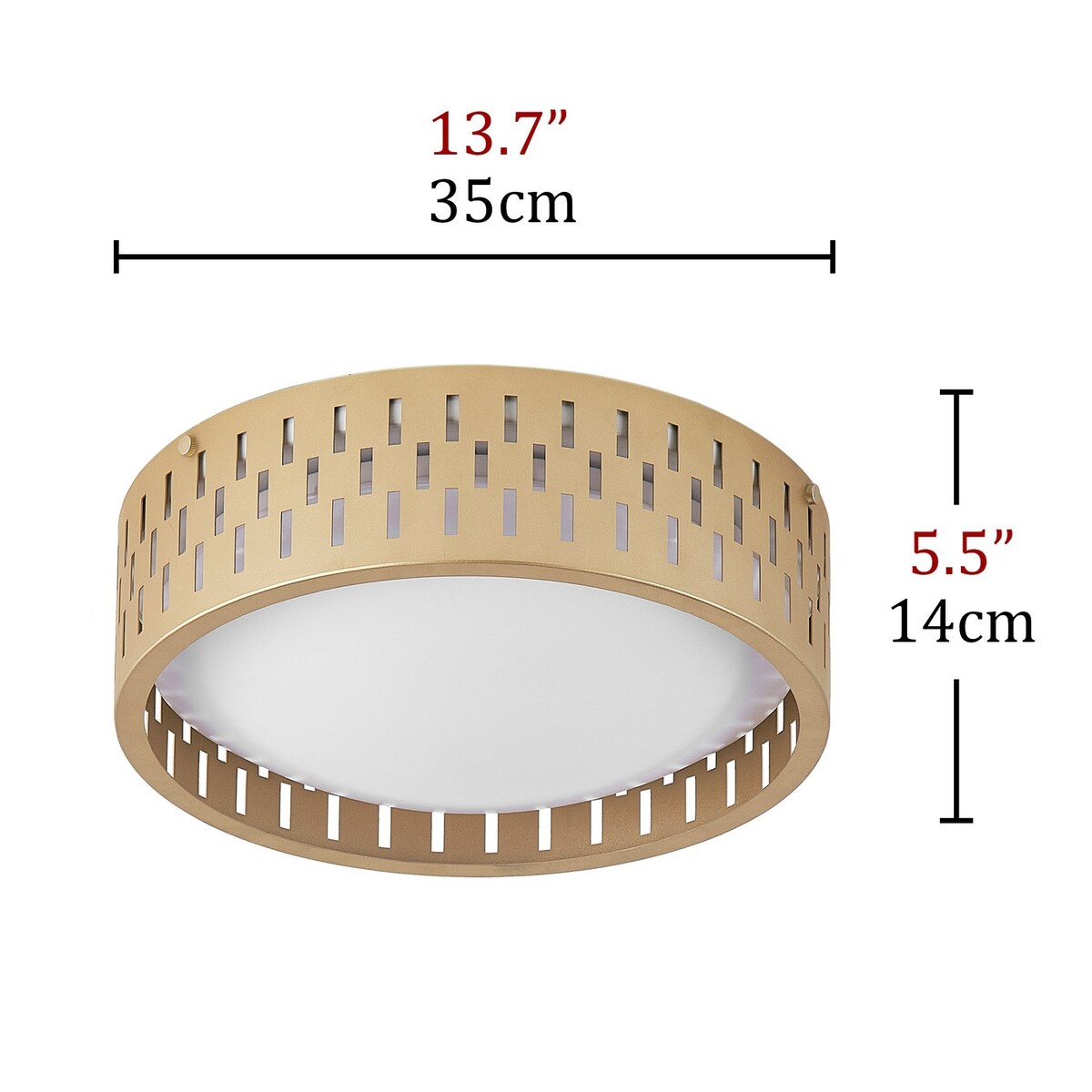 Modern Gold Finish Hollow-Carved Design Flush Mount LED Ceiling Light