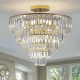 Modern Gold Semi Flush Mount Crystal Chandeliers