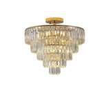 Modern Gold Semi Flush Mount Crystal Chandeliers