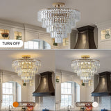 Modern Gold Semi Flush Mount Crystal Chandeliers