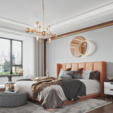Modern Gold Sputnik 4-Light Metal Linear Chandelier for Dining Room - L30" x W3.1" x H25.5"
