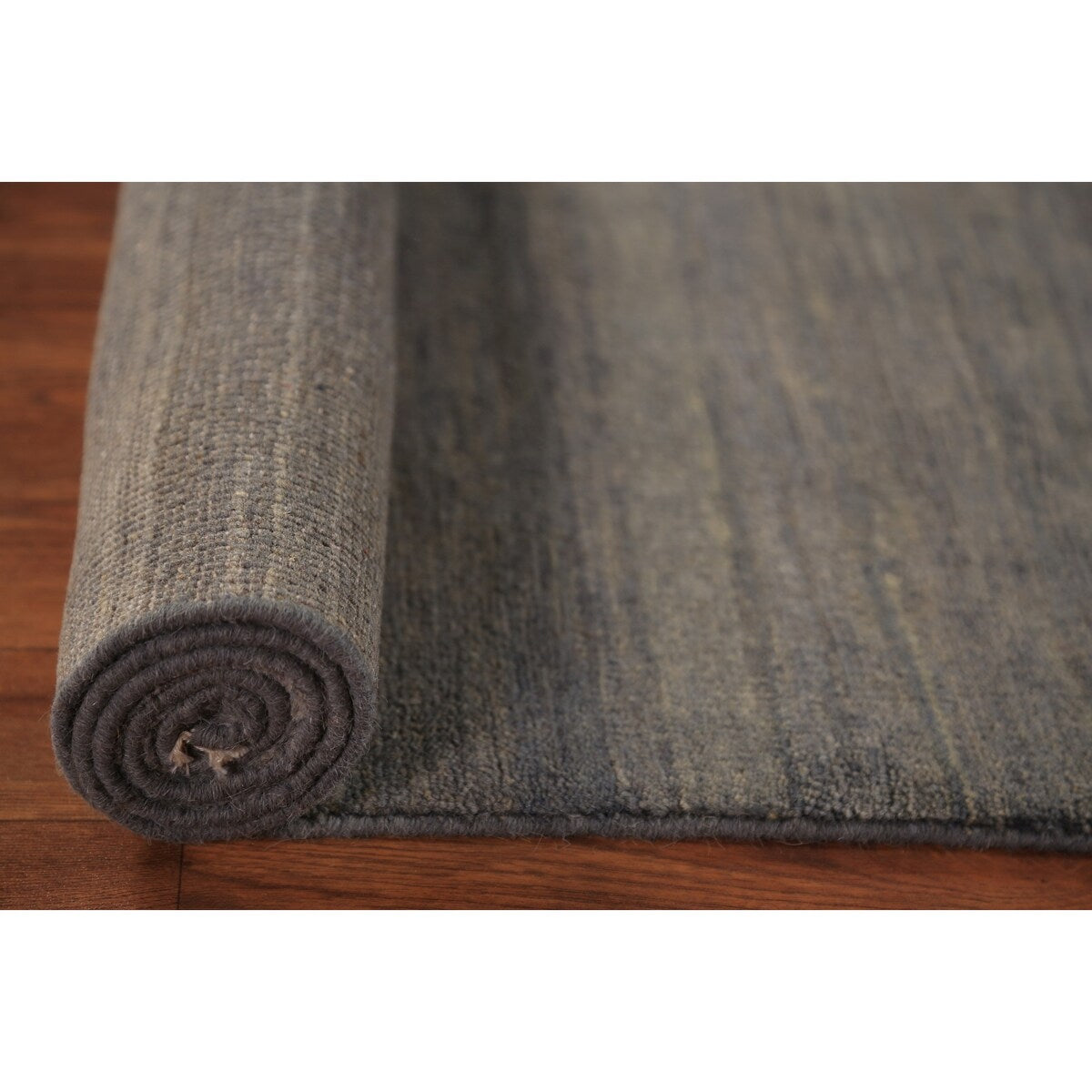 Modern Gray Gabbeh Runner Rug Hand-Knotted Wool Carpet - 3'5" x 9'10"