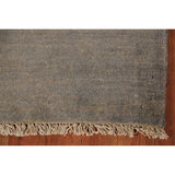Modern Gray Gabbeh Runner Rug Hand-Knotted Wool Carpet - 3'5" x 9'10"